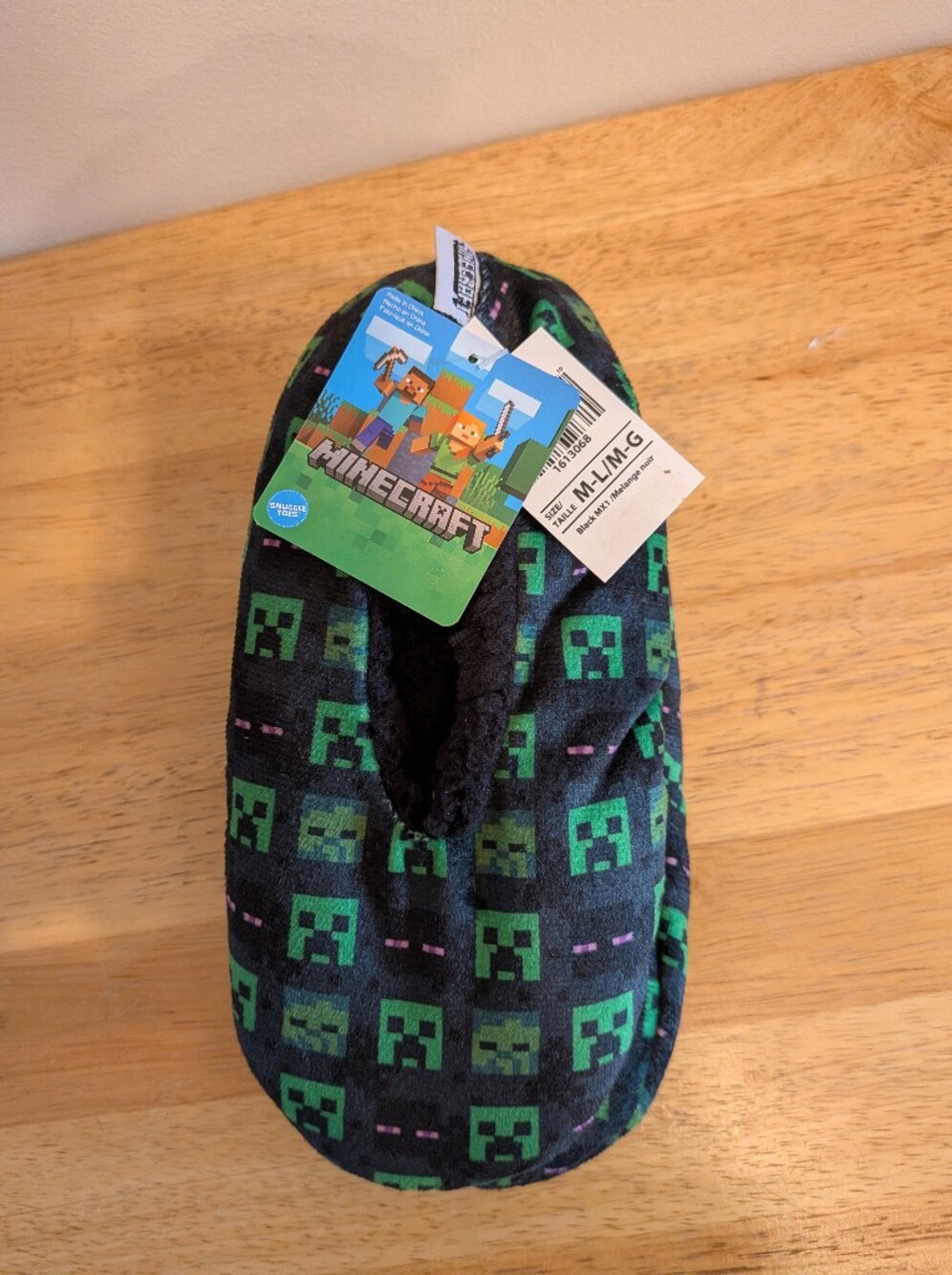 Minecraft Kids' Green Creeper Slip-On Slippers